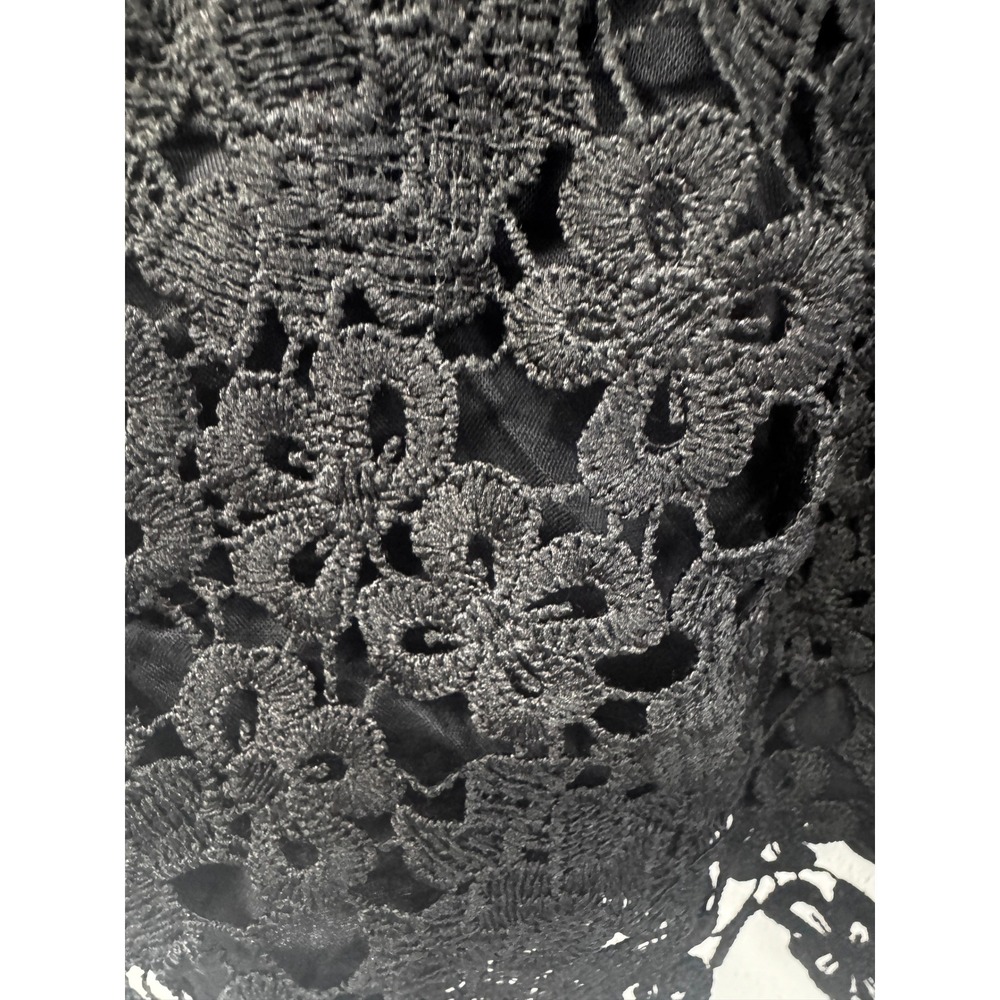 Abercrombie & Fitch Black Floral Lace Peplum Cami V-Neck Going Out Top Size M - Picture 5 of 16